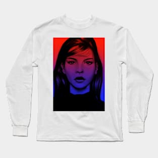 Blissful. charcoal drawing, digital edited Long Sleeve T-Shirt